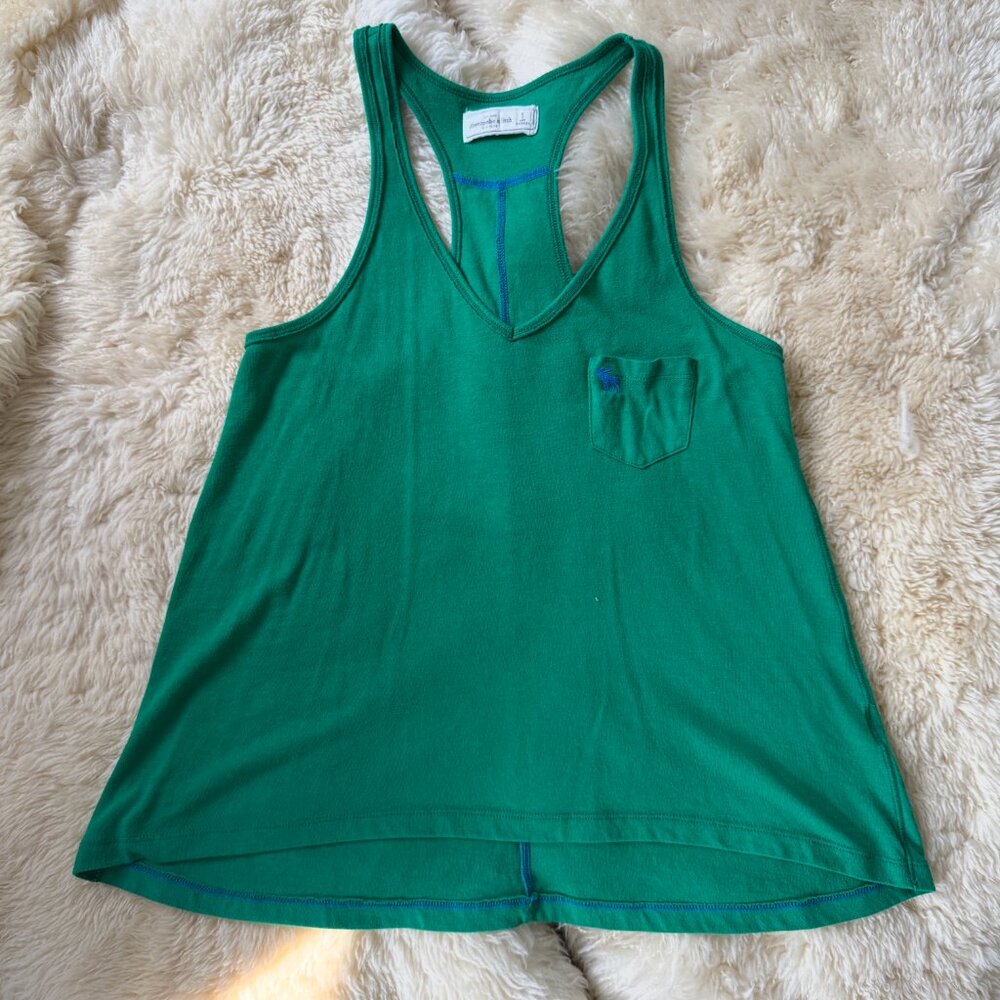 Vintage Abercrombie & Fitch Green Racerback Pocket Tank Small